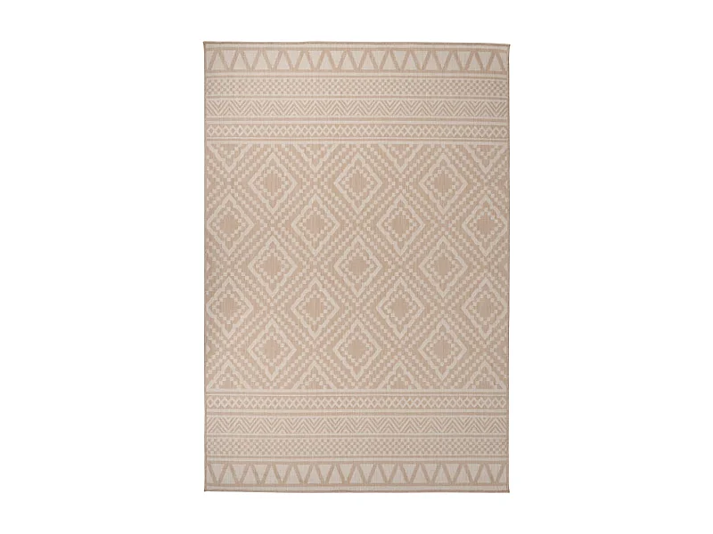 Tapis à tissage plat d'extérieur 160x230 Rayures brunes