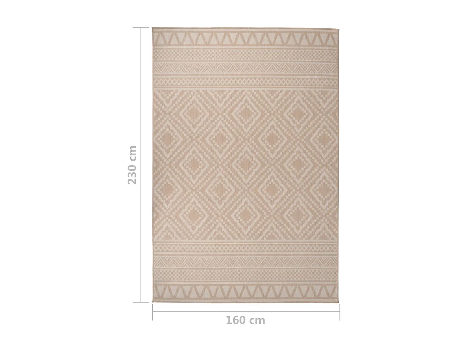 Tapis à tissage plat d'extérieur 160x230 Rayures brunes