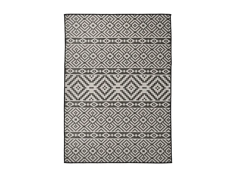 Tapis à tissage plat d'extérieur 200x280 Rayures noires