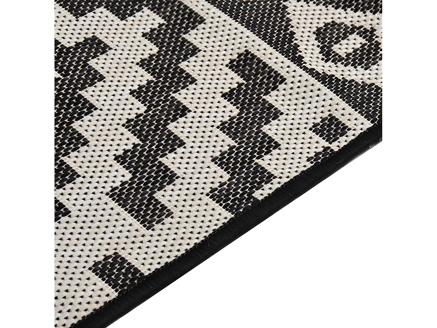 Tapis à tissage plat d'extérieur 200x280 Rayures noires