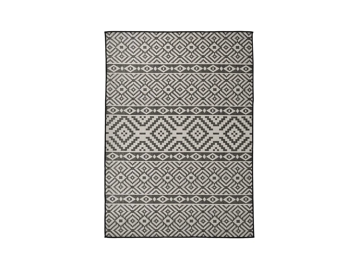 Tapis à tissage plat d'extérieur 200x280 Rayures noires