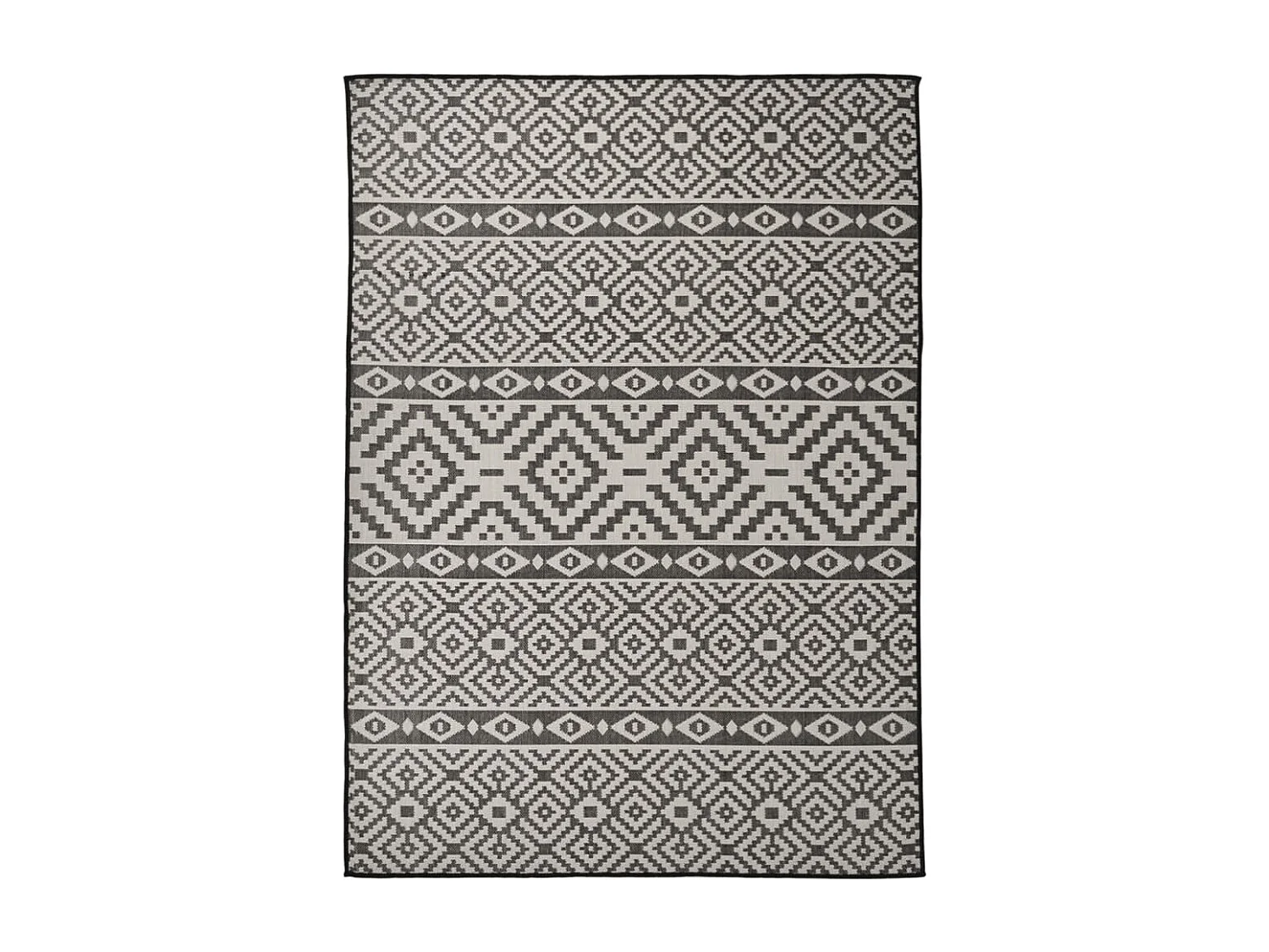 Tapis à tissage plat d'extérieur 200x280 Rayures noires