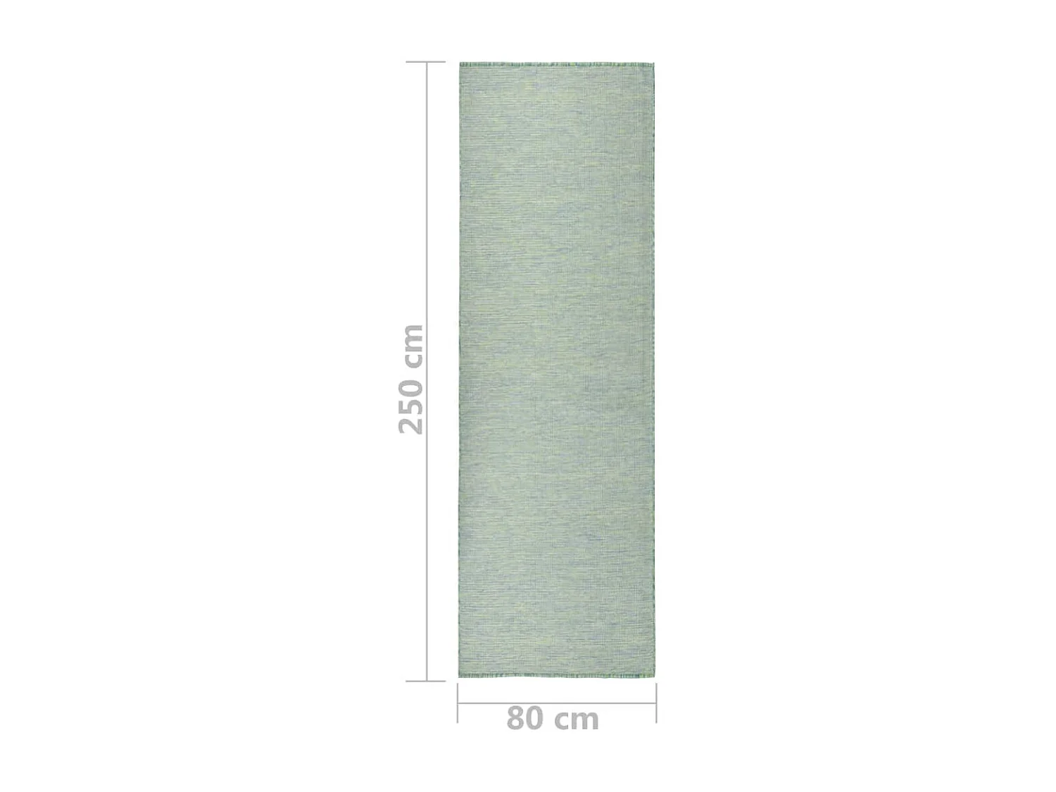 Tapis à tissage plat d'extérieur 80x250 Turquoise