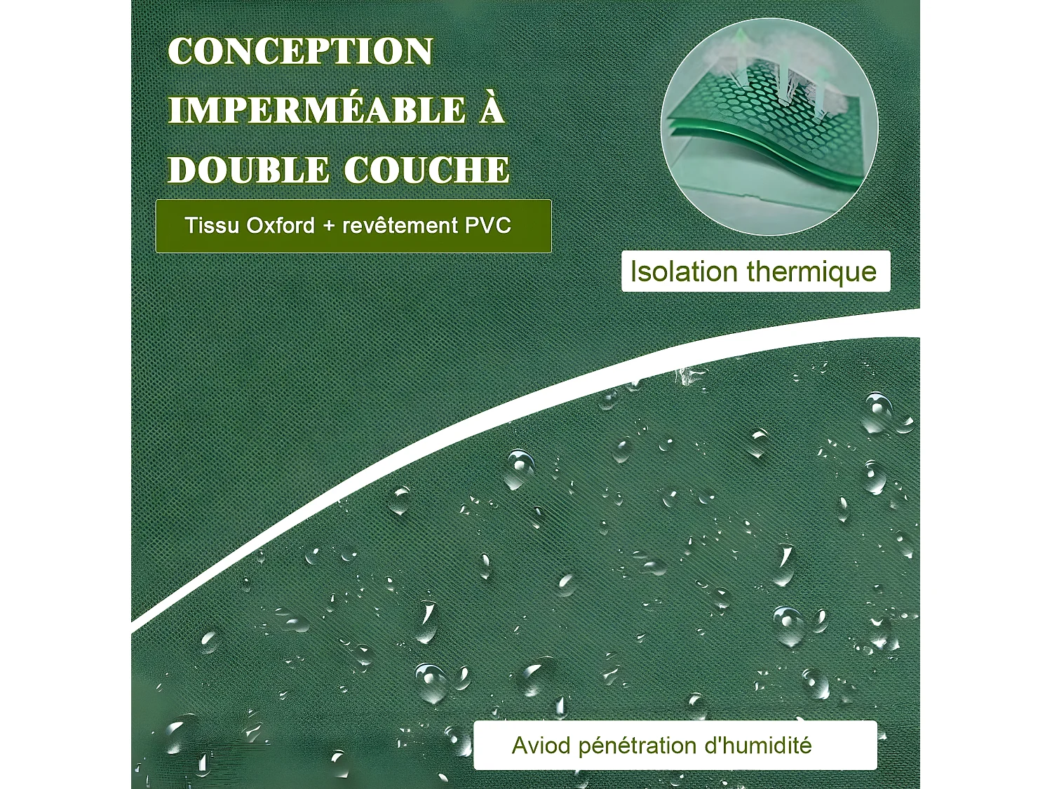 Lit de Camp Pliant Portable avec Poches Latérales en Tissu et velours Oxford 600D, 190x73x42CM, Vert