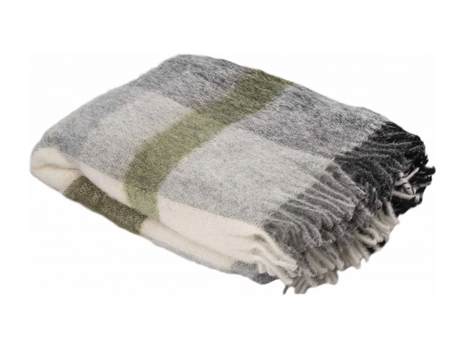 Plaid 130x180 cm ISEO en alpaga vert olive