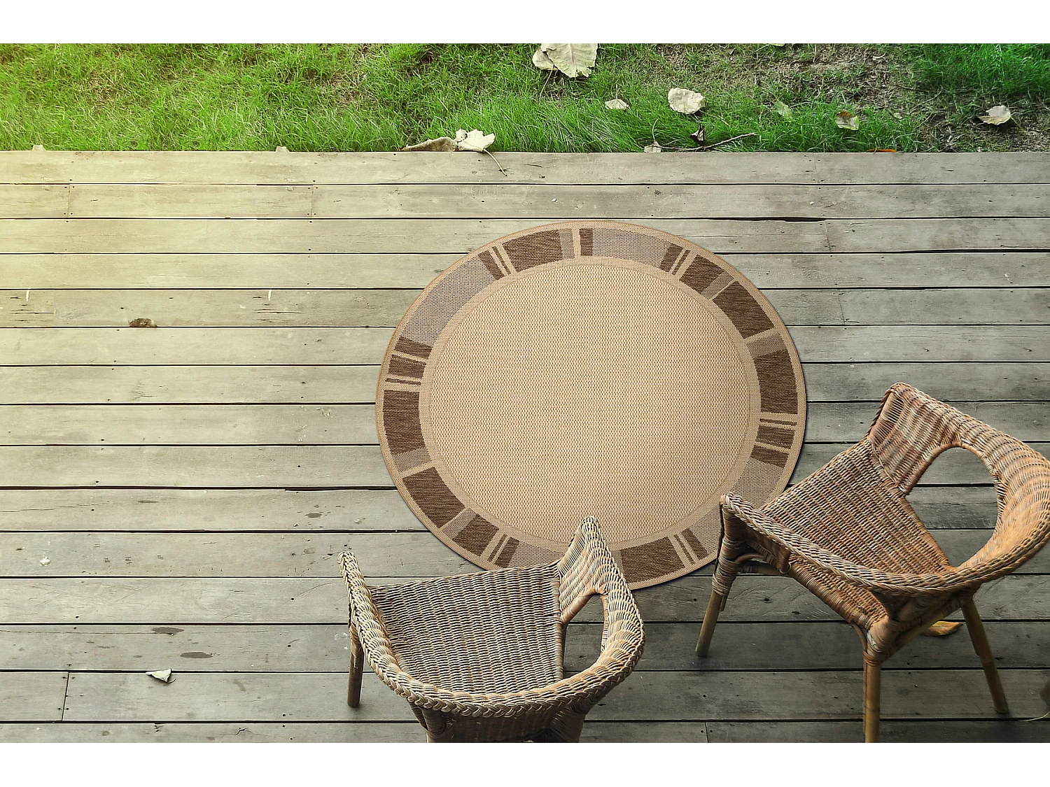 TEPPICH SIZAL KREIS FLOORLUX 20195 mais / coffe cercle 120 cm