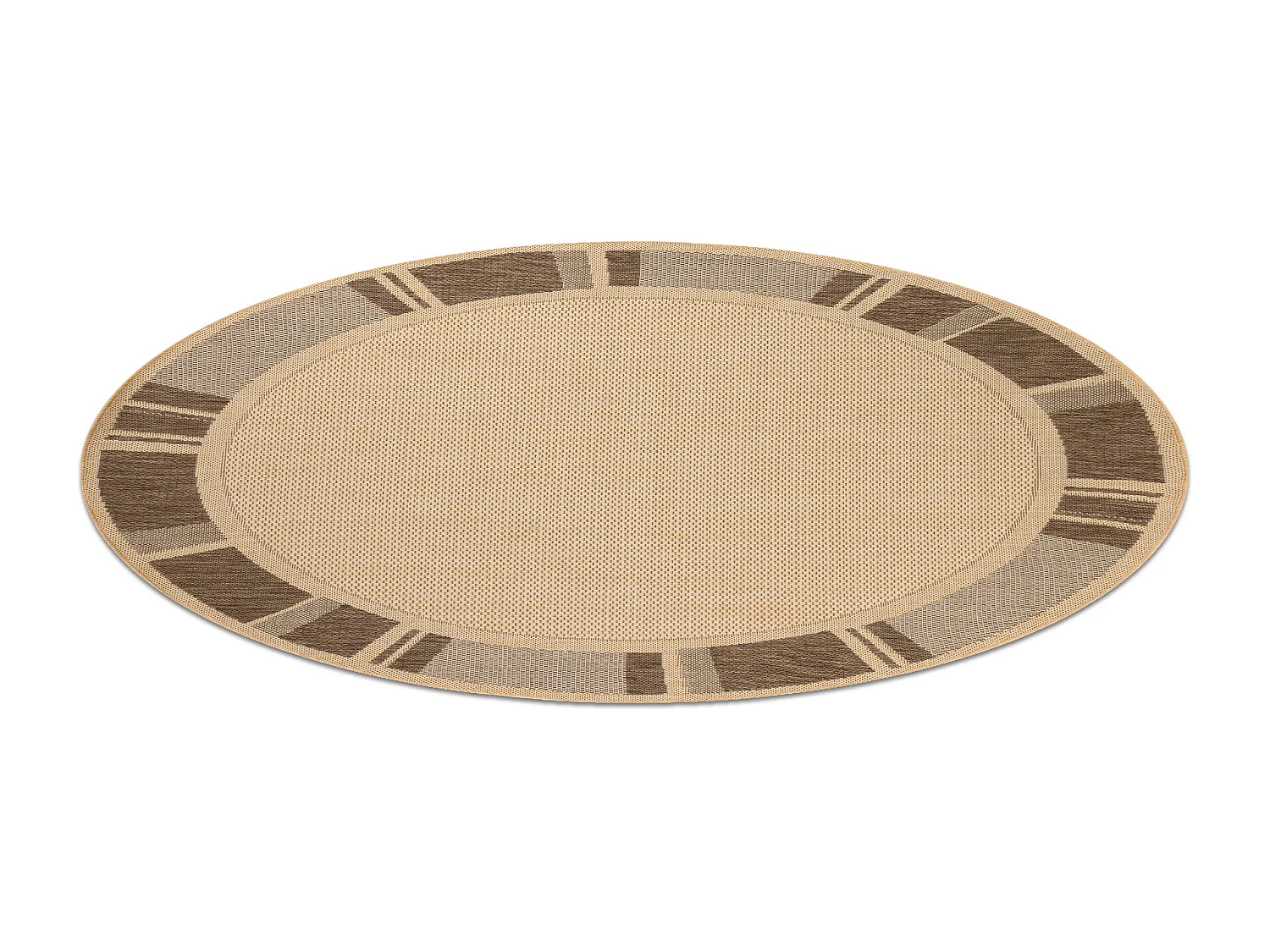 TAPIS EN CORDE SIZAL FLOORLUX CERCLE 20195 mais / café cercle 120 cm