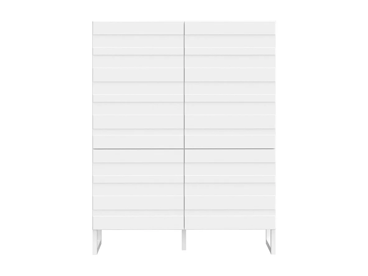 Armoirette avec façades fraisées blanc mat et pieds luges - ARIANA