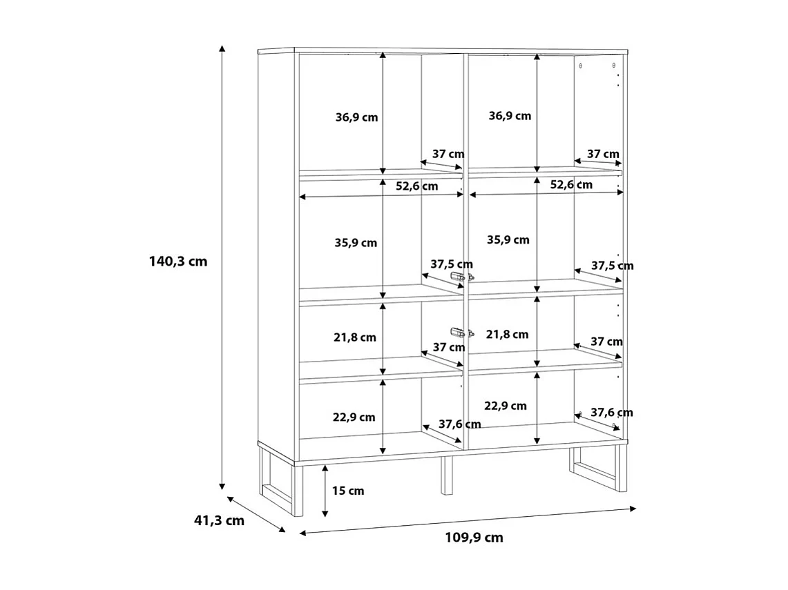 Armoirette avec façades fraisées blanc mat et pieds luges - ARIANA