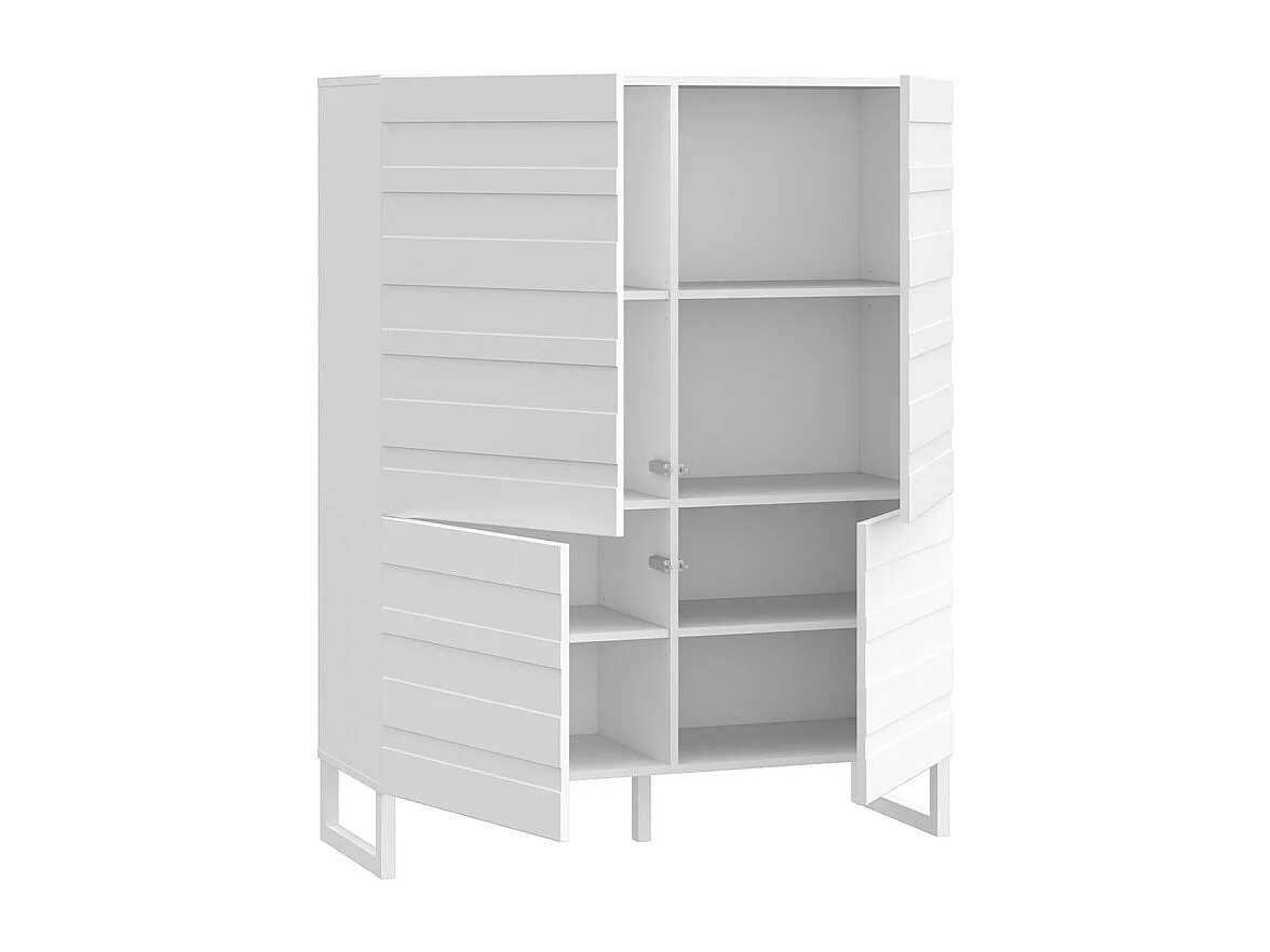 Armoirette avec façades fraisées blanc mat et pieds luges - ARIANA