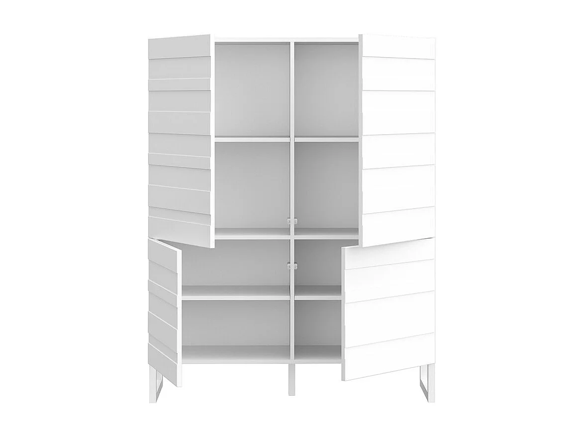Armoirette avec façades fraisées blanc mat et pieds luges - ARIANA