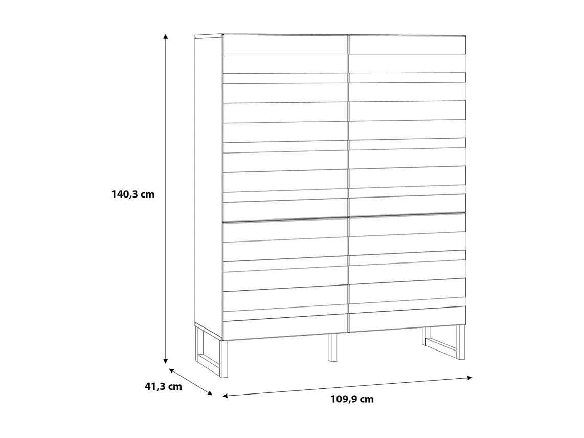 Armoirette avec façades fraisées blanc mat et pieds luges - ARIANA