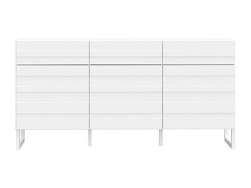 Buffet 165 cm avec façades fraisées blanc mat et pieds luges - ARIANA