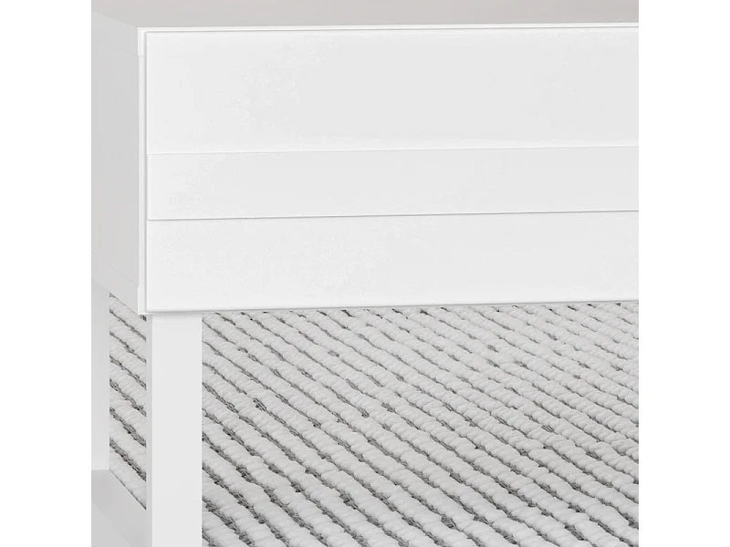 Table basse avec façades fraisées blanc mat et pieds luges - ARIANA