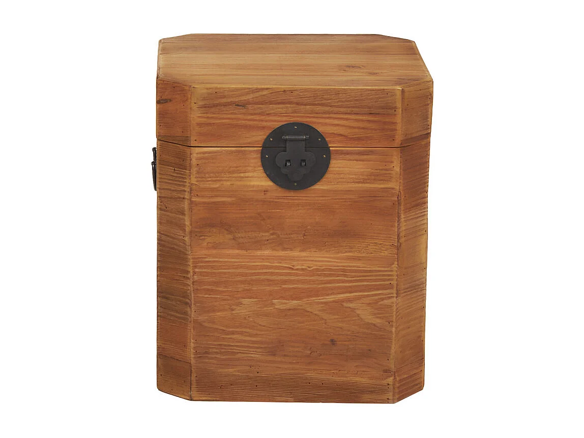 Coffre de rangement 48 cm bois de pin recyclé avec poignées – CHALET