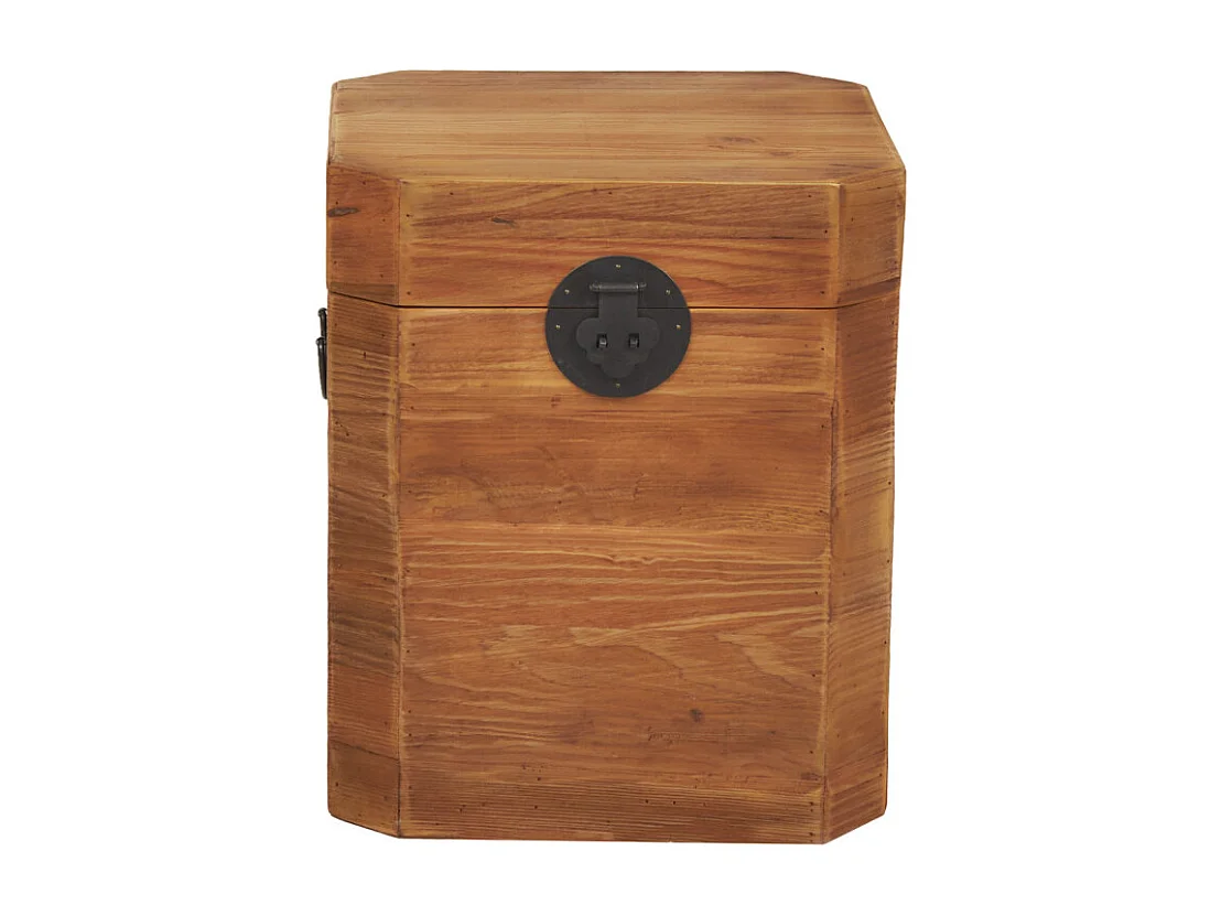 Coffre de rangement 48 cm bois de pin recyclé avec poignées – CHALET