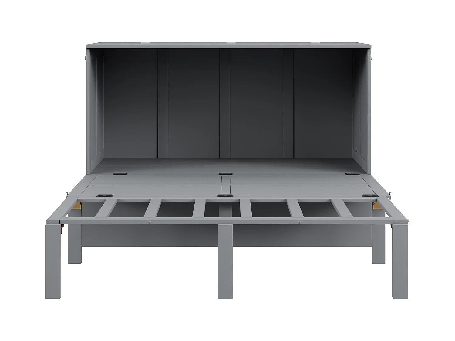 Ausziehbares Holzbett 140x200 cm – mit Lattenrost – Grau