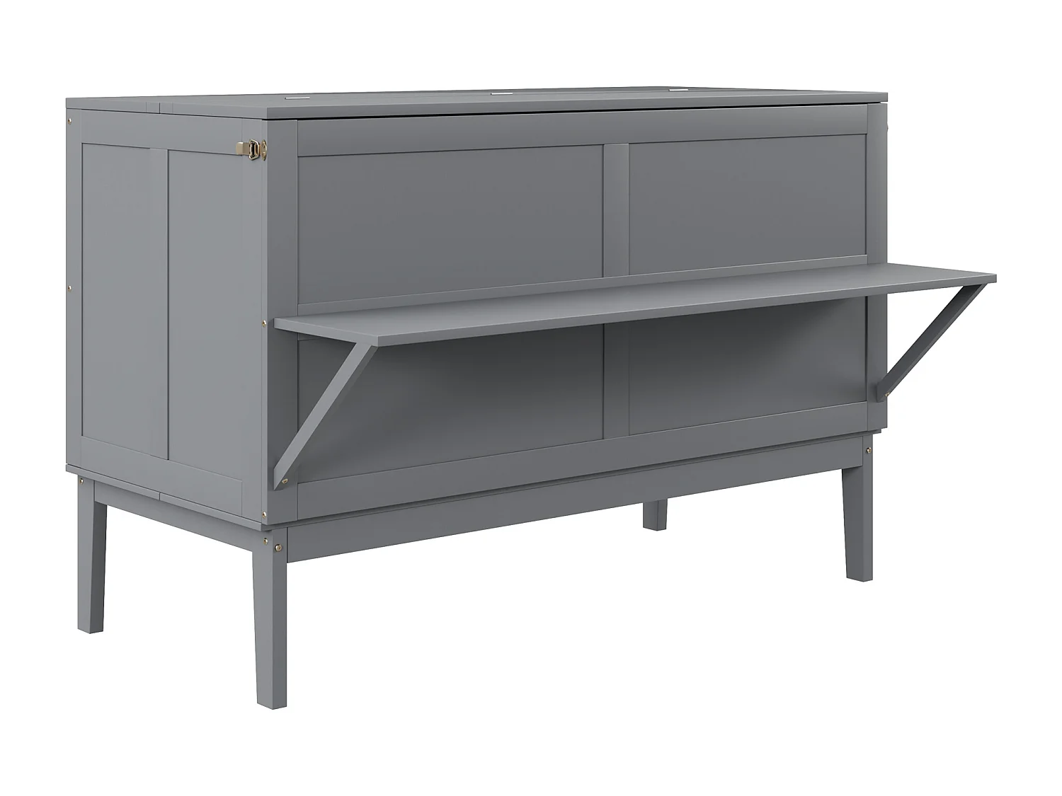 Ausziehbares Holzbett 140x200 cm – mit Lattenrost – Grau