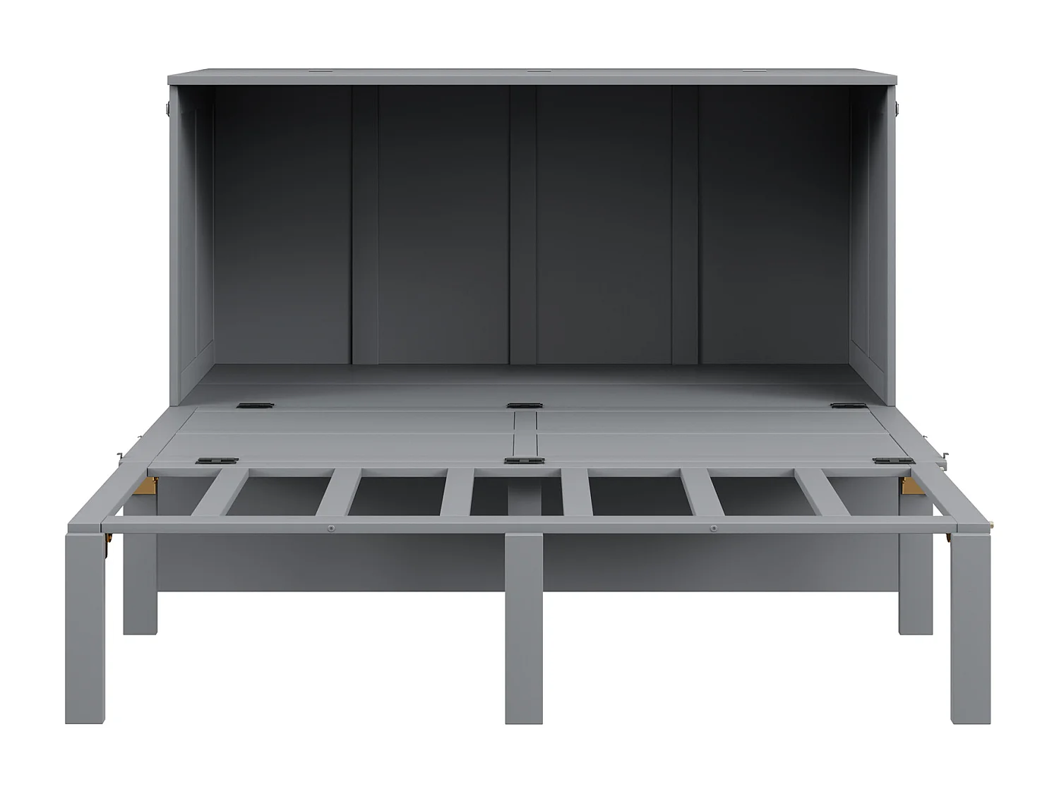 Cama retráctil de madera 140x200 cm - con somier - Gris