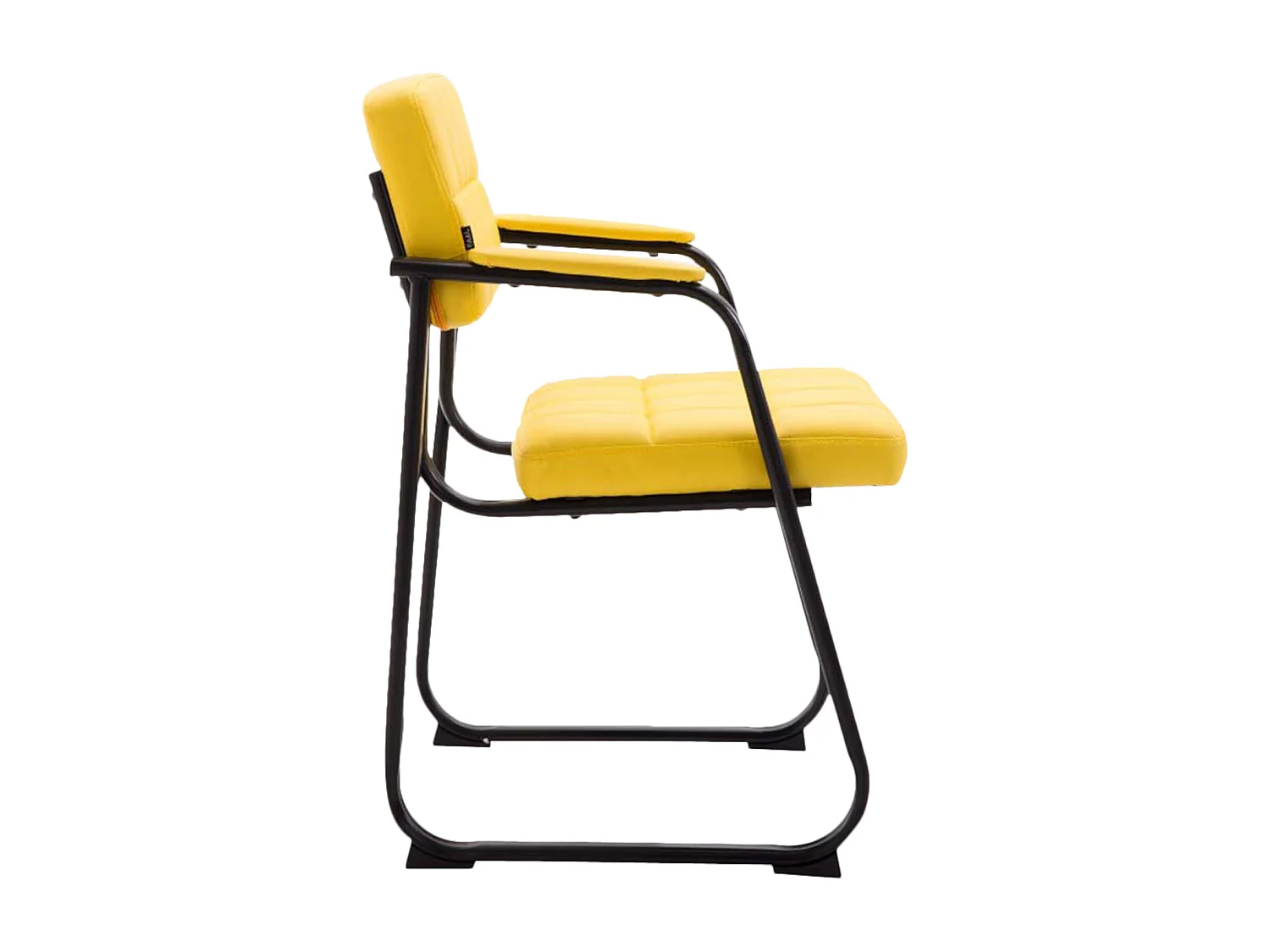 Lot de 2  chaises avec accoudoirs - Similicuir - Jaune - Canada B