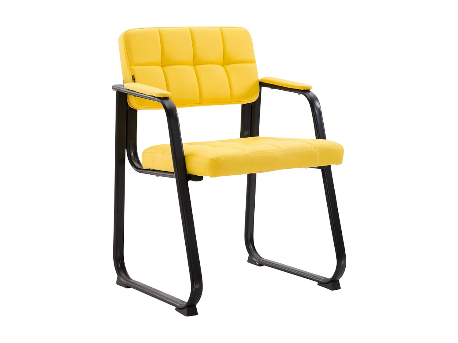 Lot de 2  chaises avec accoudoirs - Similicuir - Jaune - Canada B