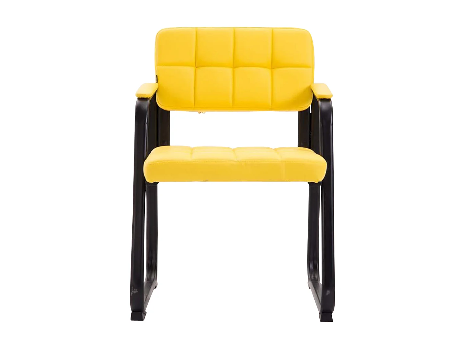 Lot de 2  chaises avec accoudoirs - Similicuir - Jaune - Canada B