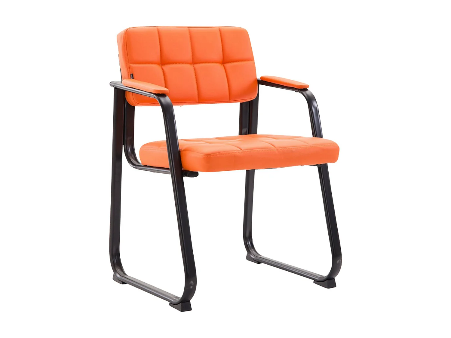 Lot de 2  chaises avec accoudoirs - Similicuir - Orange - Canada B