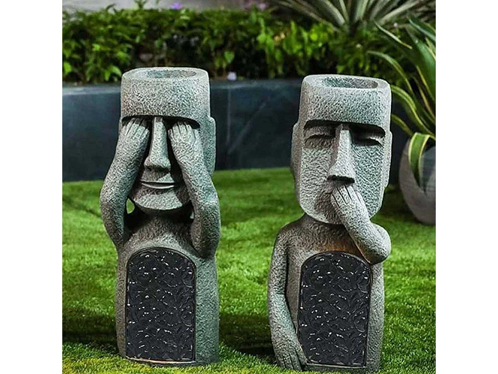 Jardinière Moai en polyrésine Ne parle pas