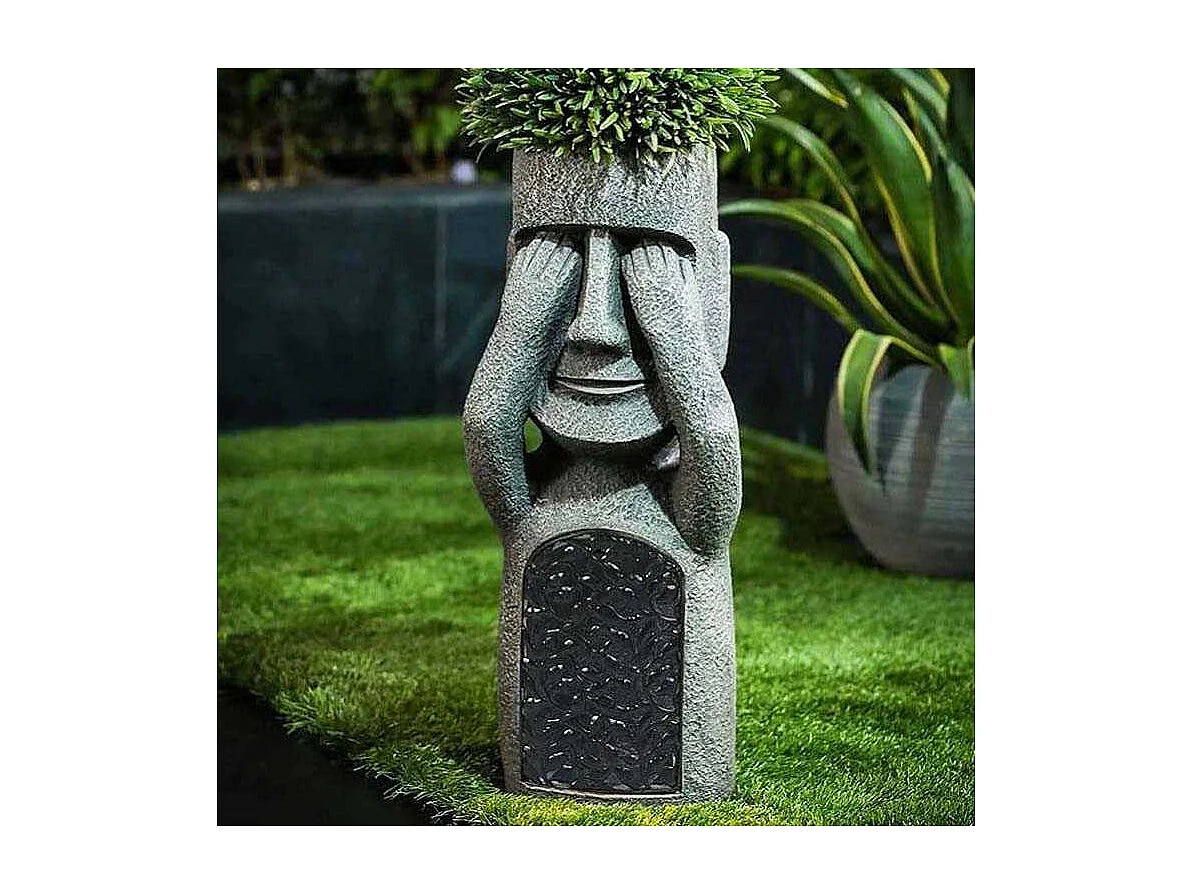 Jardinière Moai en polyrésine Ne voit pas