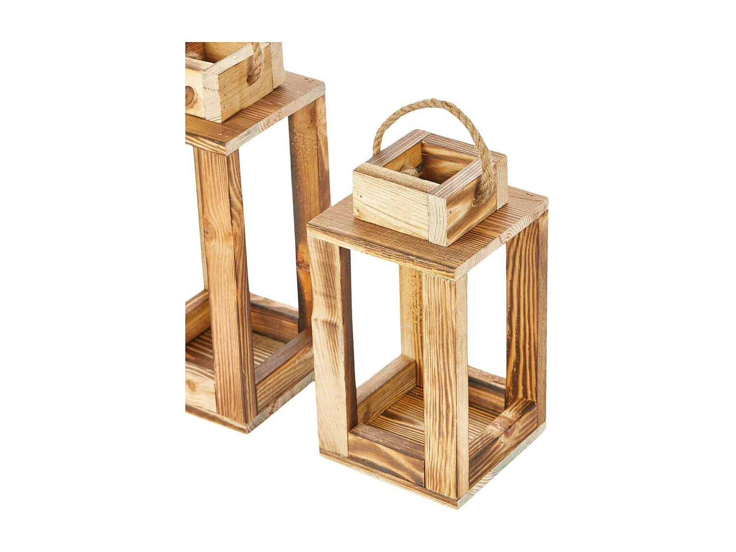 Ensemble de 2 lanternes en bois