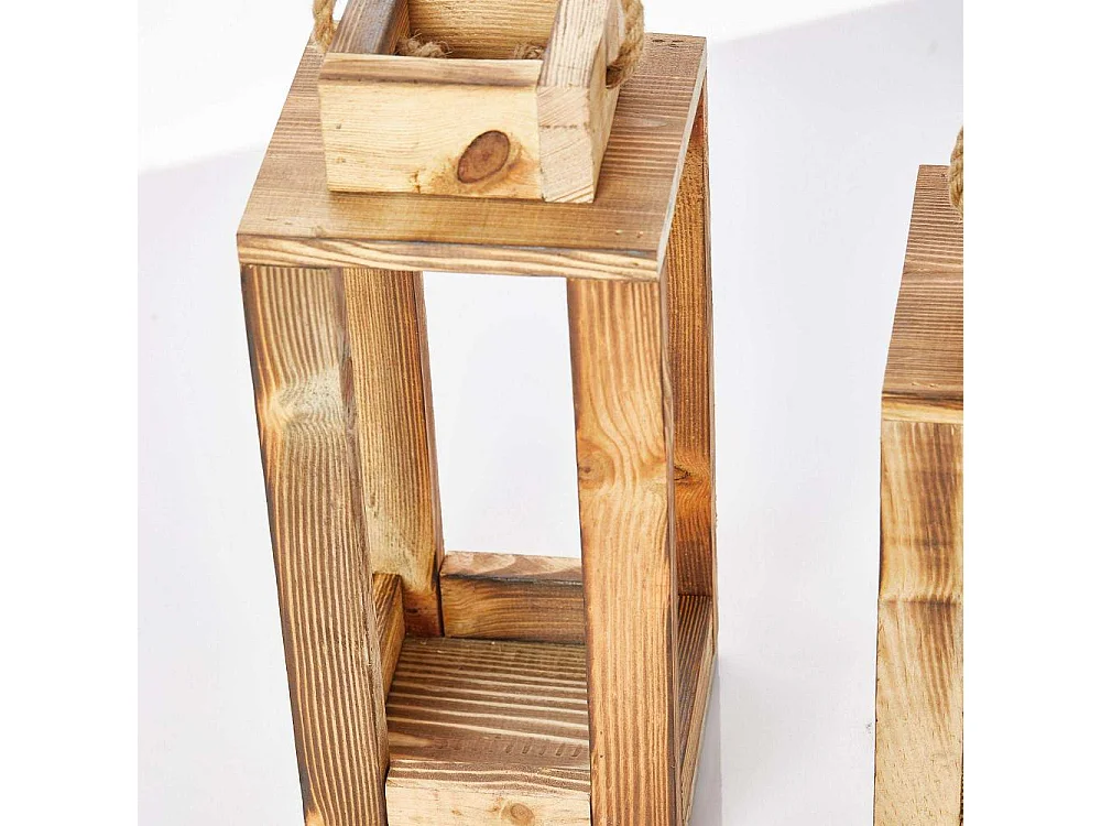 Ensemble de 2 lanternes en bois