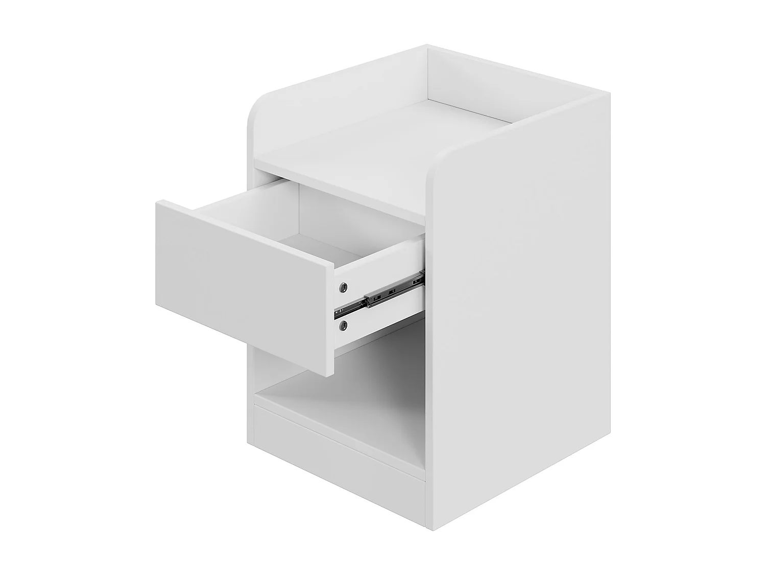 Massivholz-Doppelbett 140 x 200 cm – mit Schubladen und Aufbewahrungshocker – Weiß