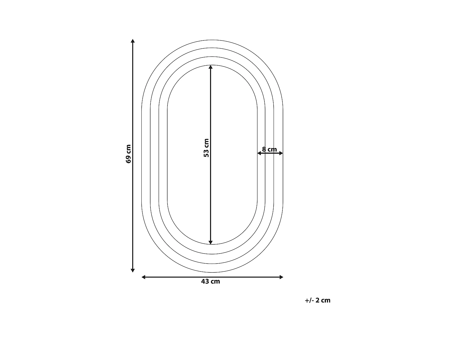 Wandspiegel MASSILLY 43 cm 69 cm Zwart