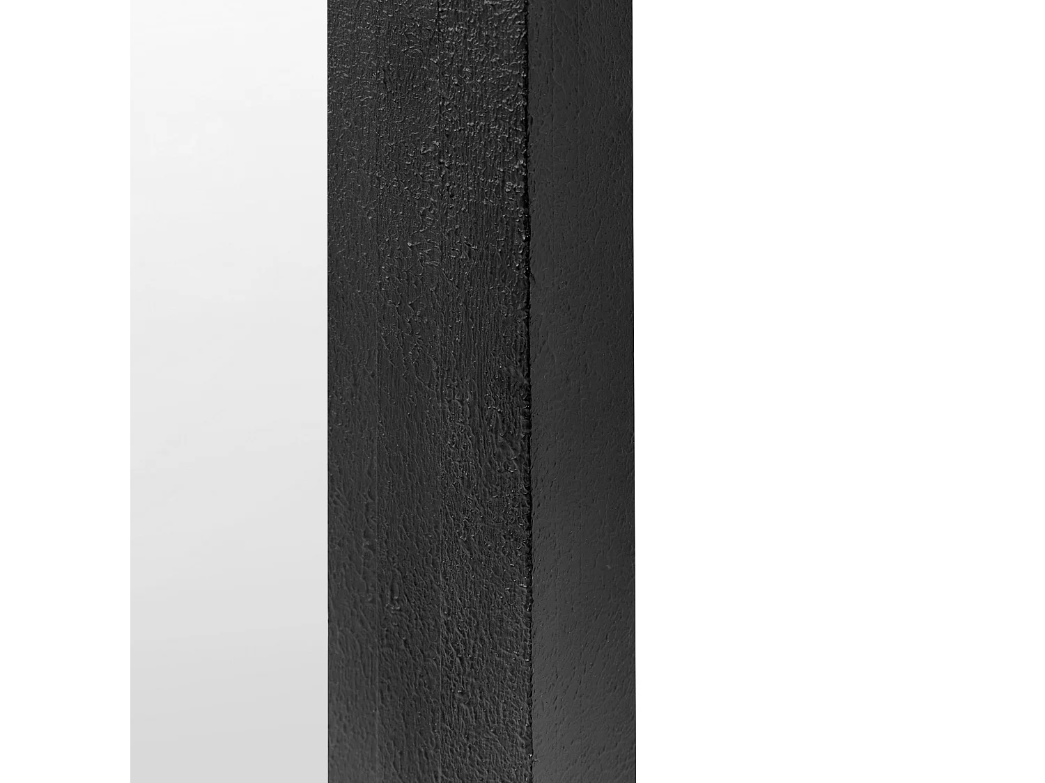 Wandspiegel mit breitem Rahmen schwarz oval 43 x 69 cm Retro-Stil Massilly