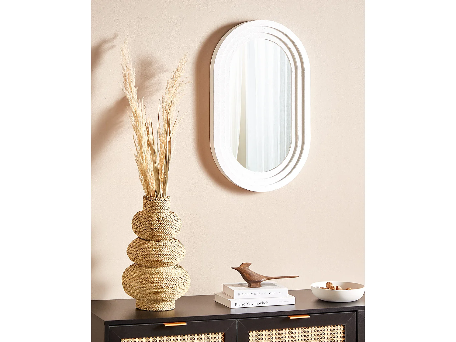 Lustro ścienne MASSILLY 43 cm 69 cm Biały