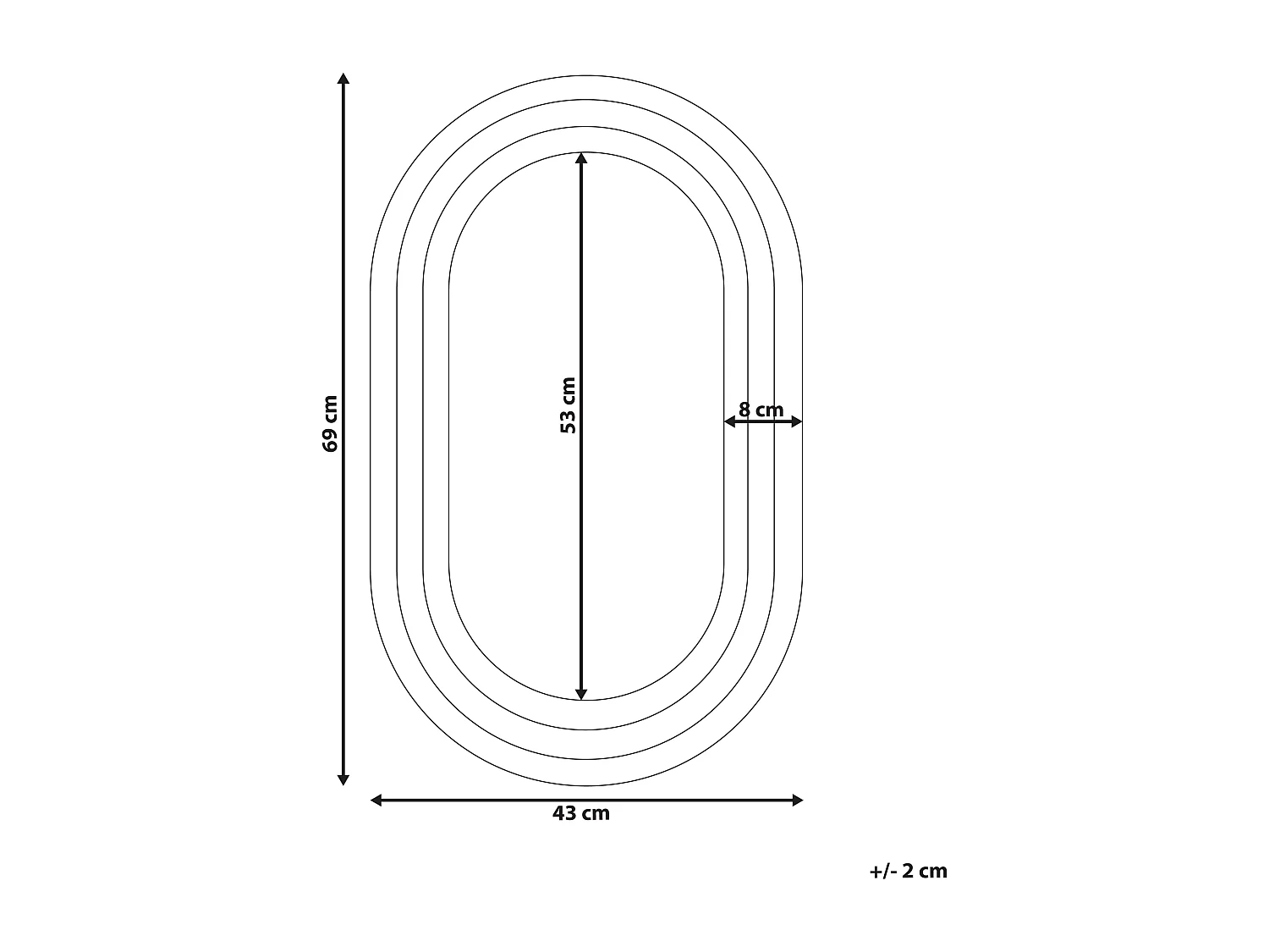 Miroir MASSILLY 43 cm 69 cm Blanc