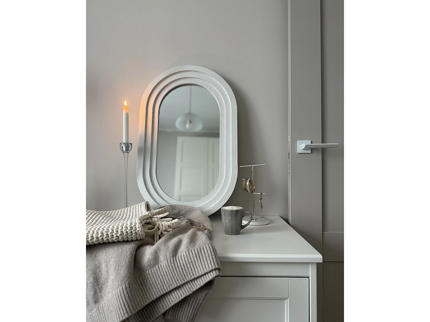 Miroir MASSILLY 43 cm 69 cm Blanc