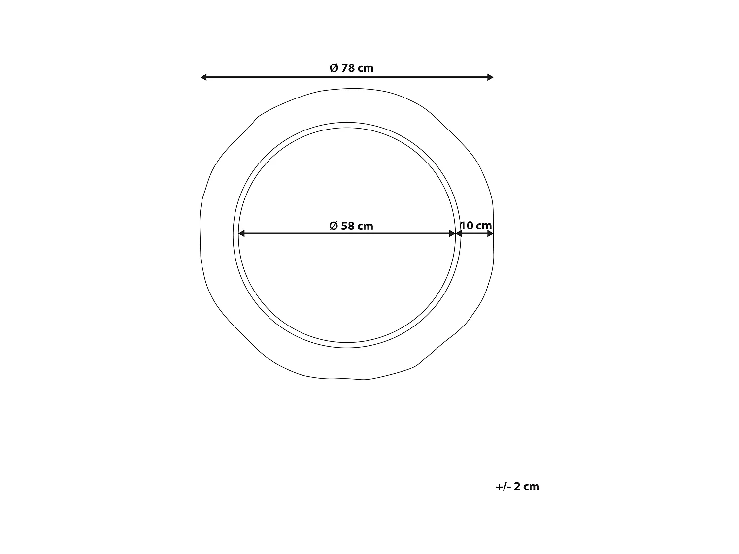 Wandspiegel MERCY 78 cm 78 cm Metaal Goud