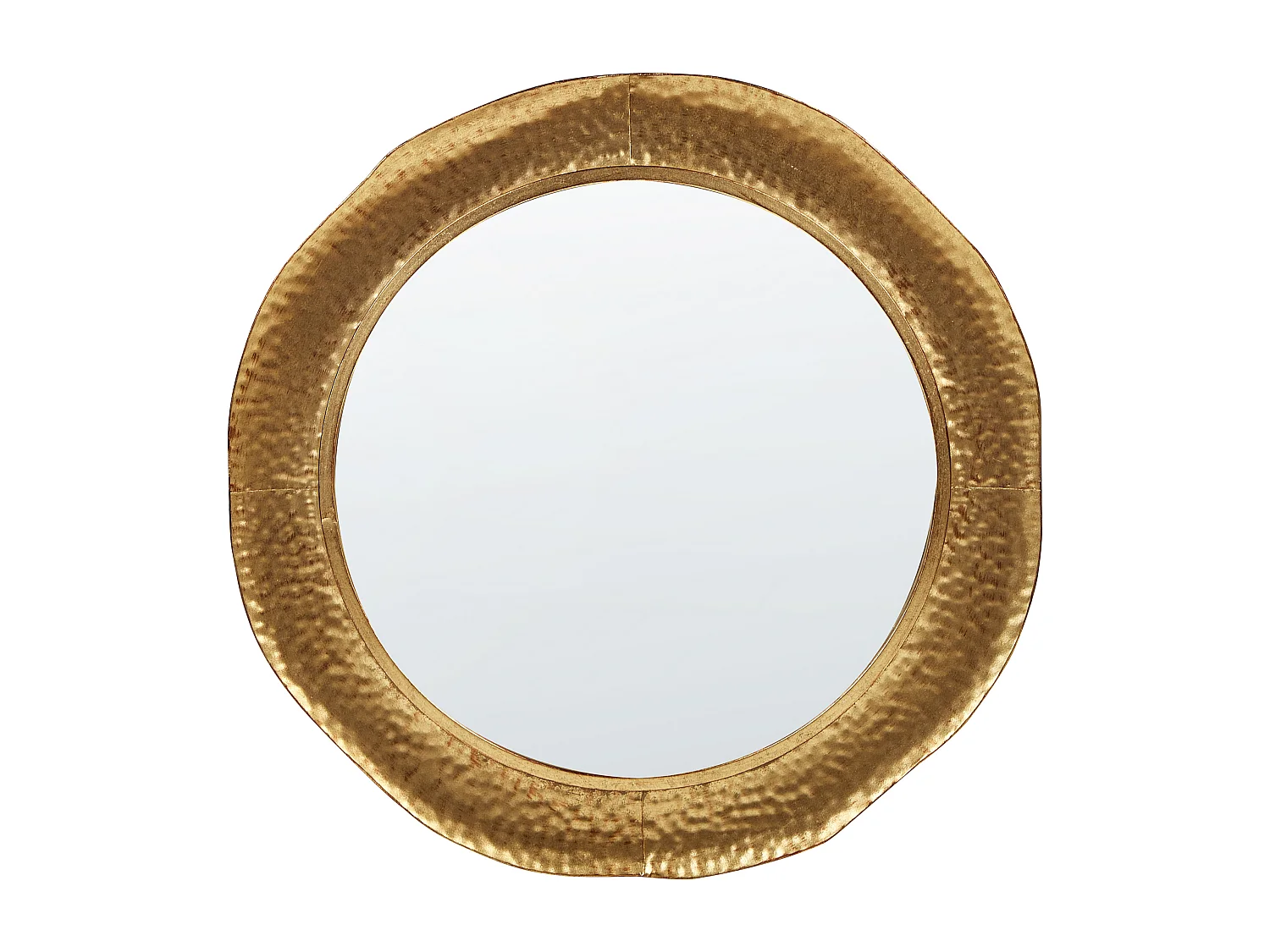 Wandspiegel mit breitem Rahmen gold rund ⌀ 68 cm modern Antik-Optik Mercy