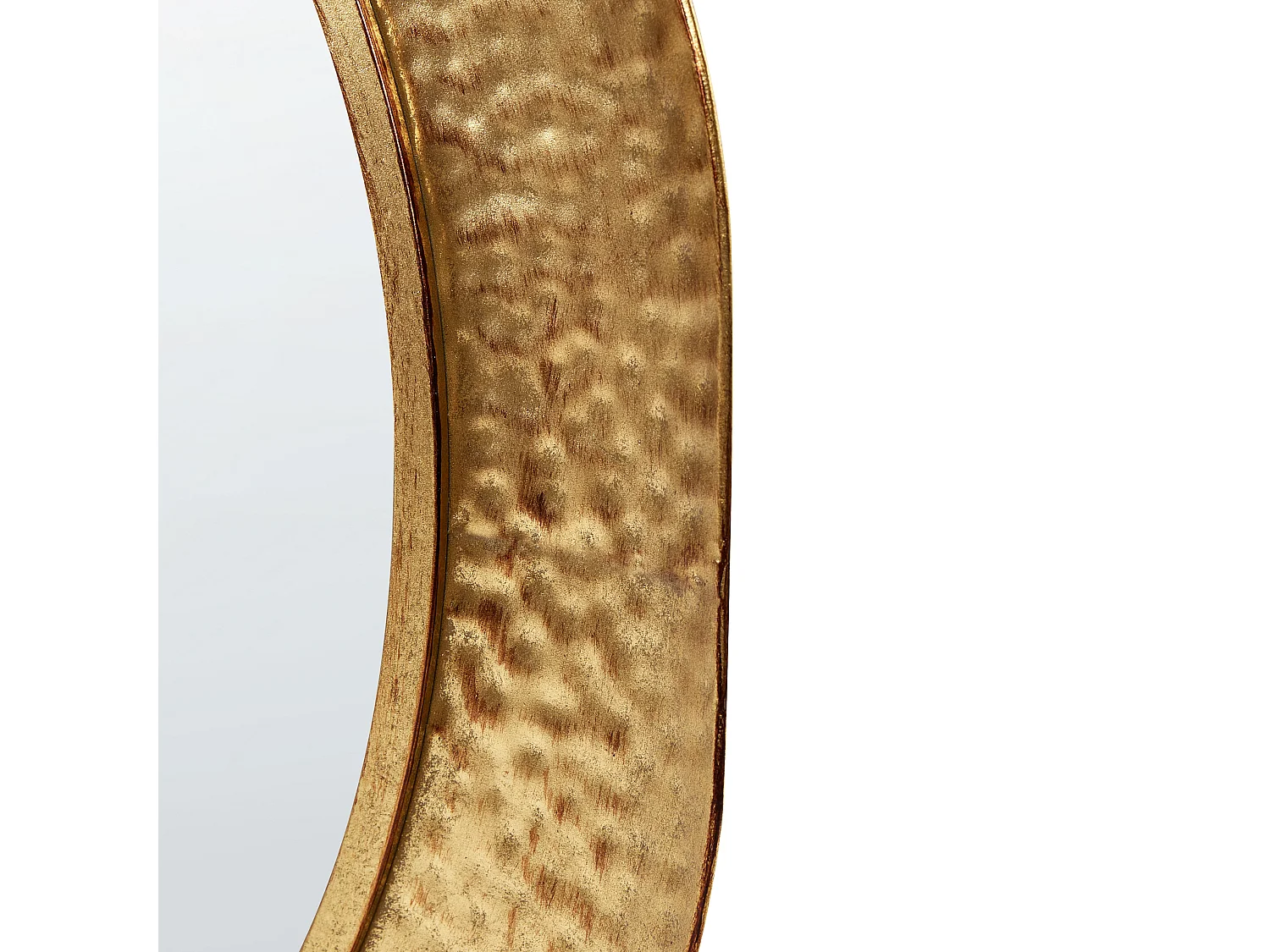 Wandspiegel mit breitem Rahmen gold rund ⌀ 68 cm modern Antik-Optik Mercy