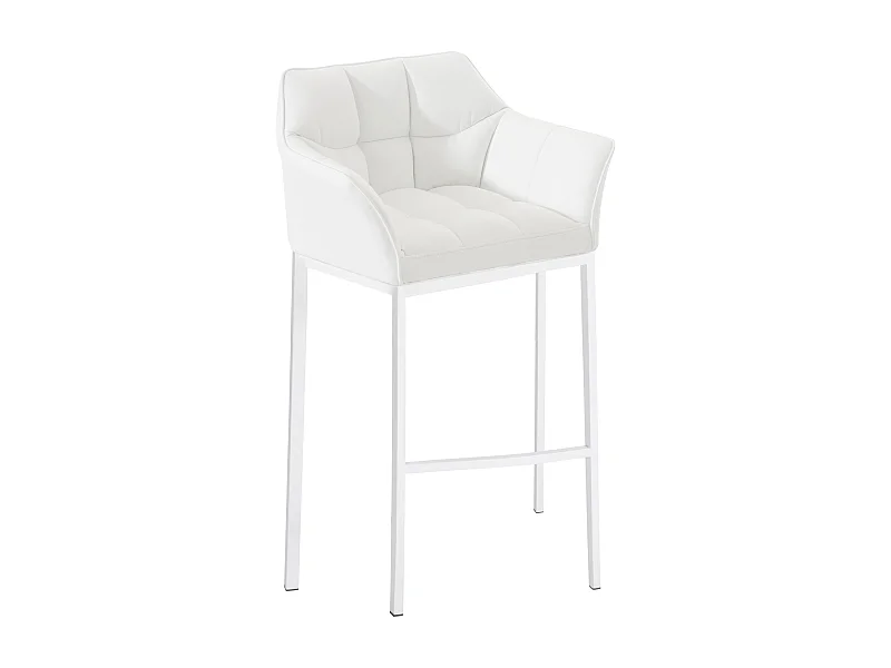 Tabouret de bar - Similicuir & Blanc - Blanc - Damaso