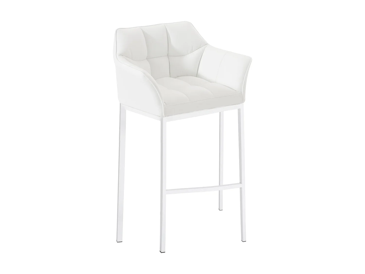 Tabouret de bar - Similicuir & Blanc - Blanc - Damaso