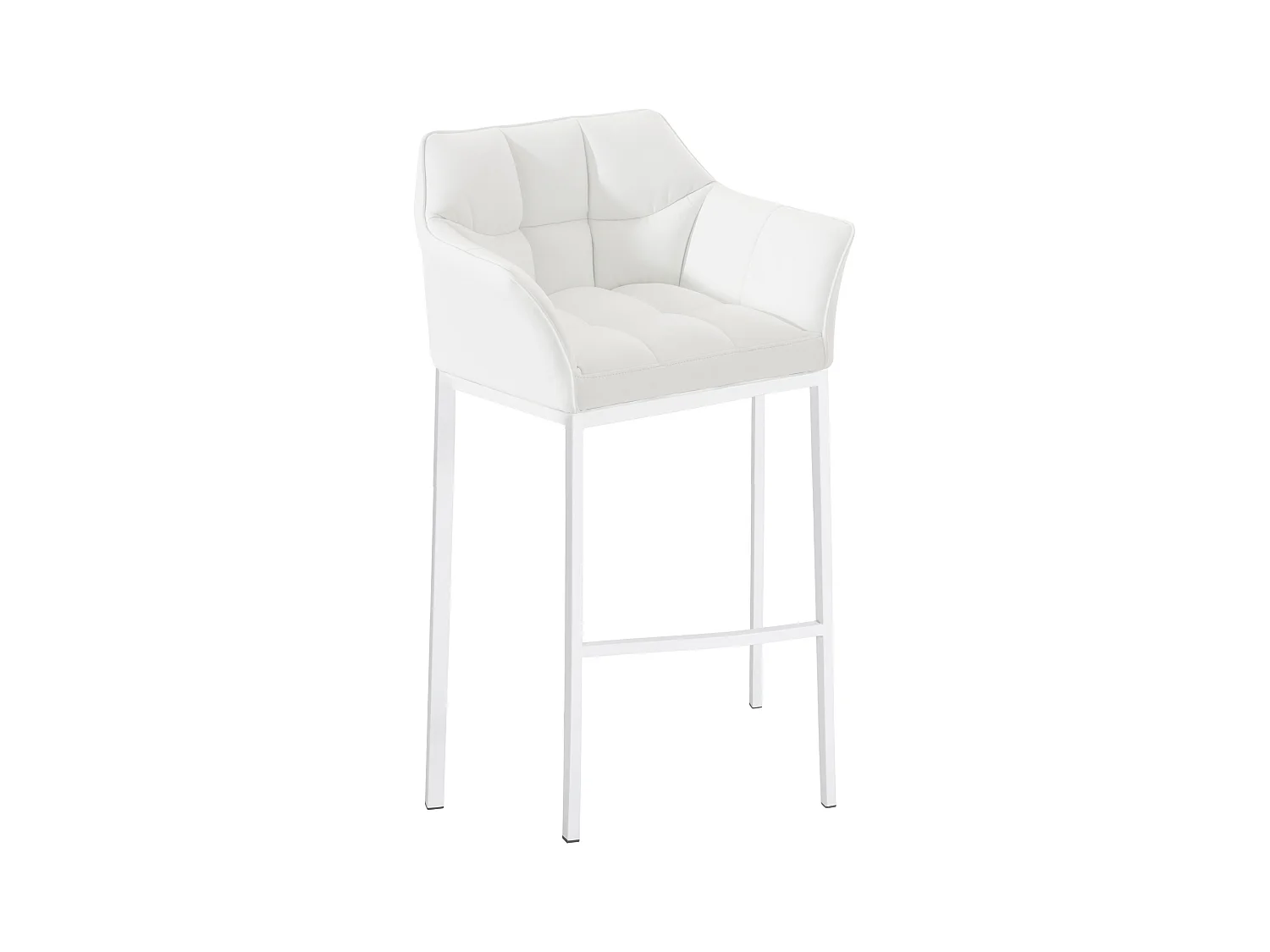 Tabouret de bar - Similicuir & Blanc - Blanc - Damaso
