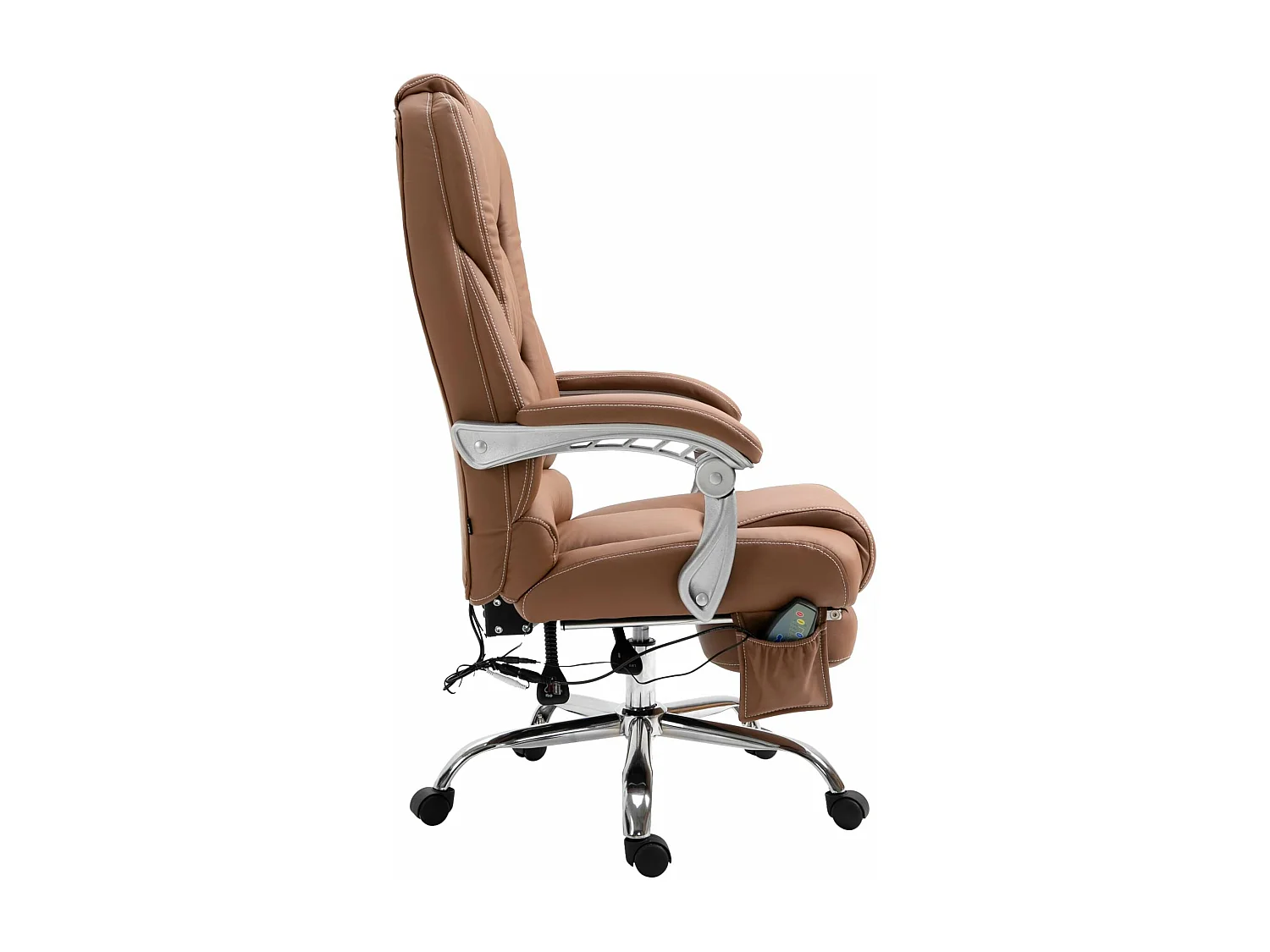 Chaise de bureau - Similicuir & Noir - Marron clair - Pacific