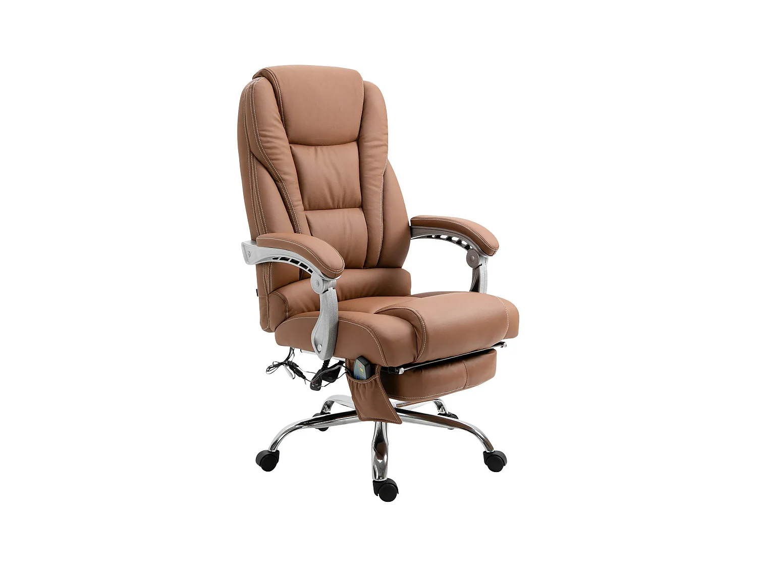 Chaise de bureau - Similicuir & Noir - Marron clair - Pacific