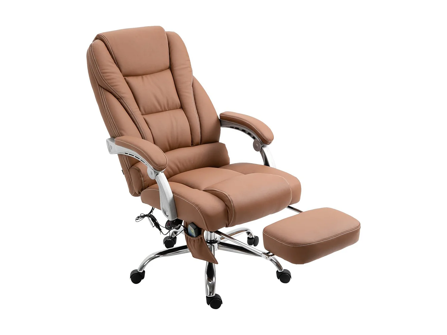 Chaise de bureau - Similicuir & Noir - Marron clair - Pacific