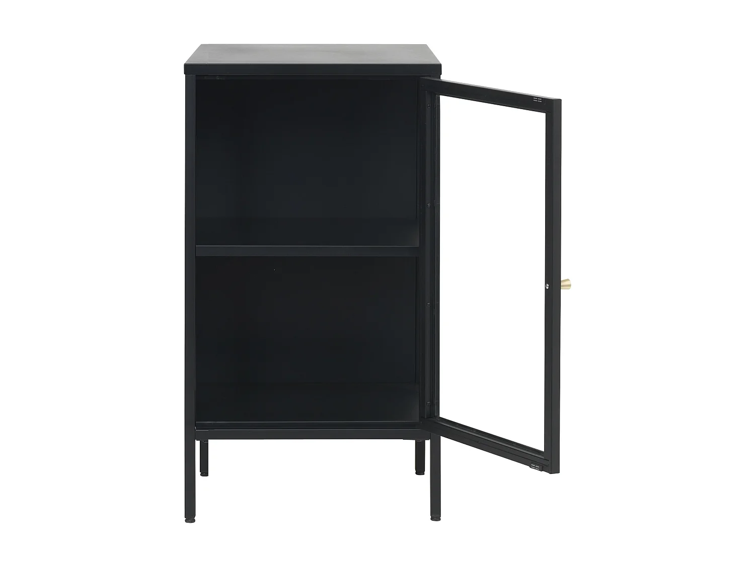 Carmel Vitrine avec 1 porte, vitrée, noir.