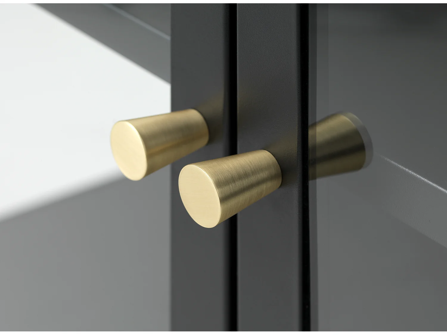 Carmel Vitrine avec 1 porte, vitrée, noir.