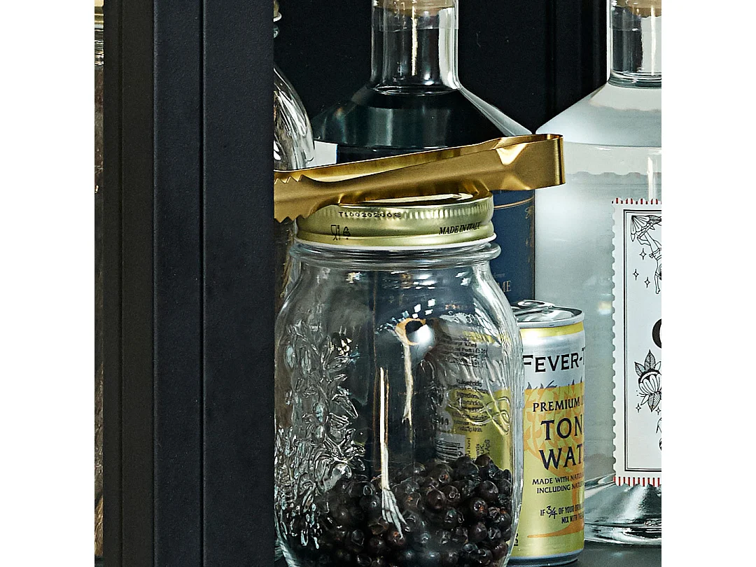 Carmel Vitrine avec 1 porte, vitrée, noir.