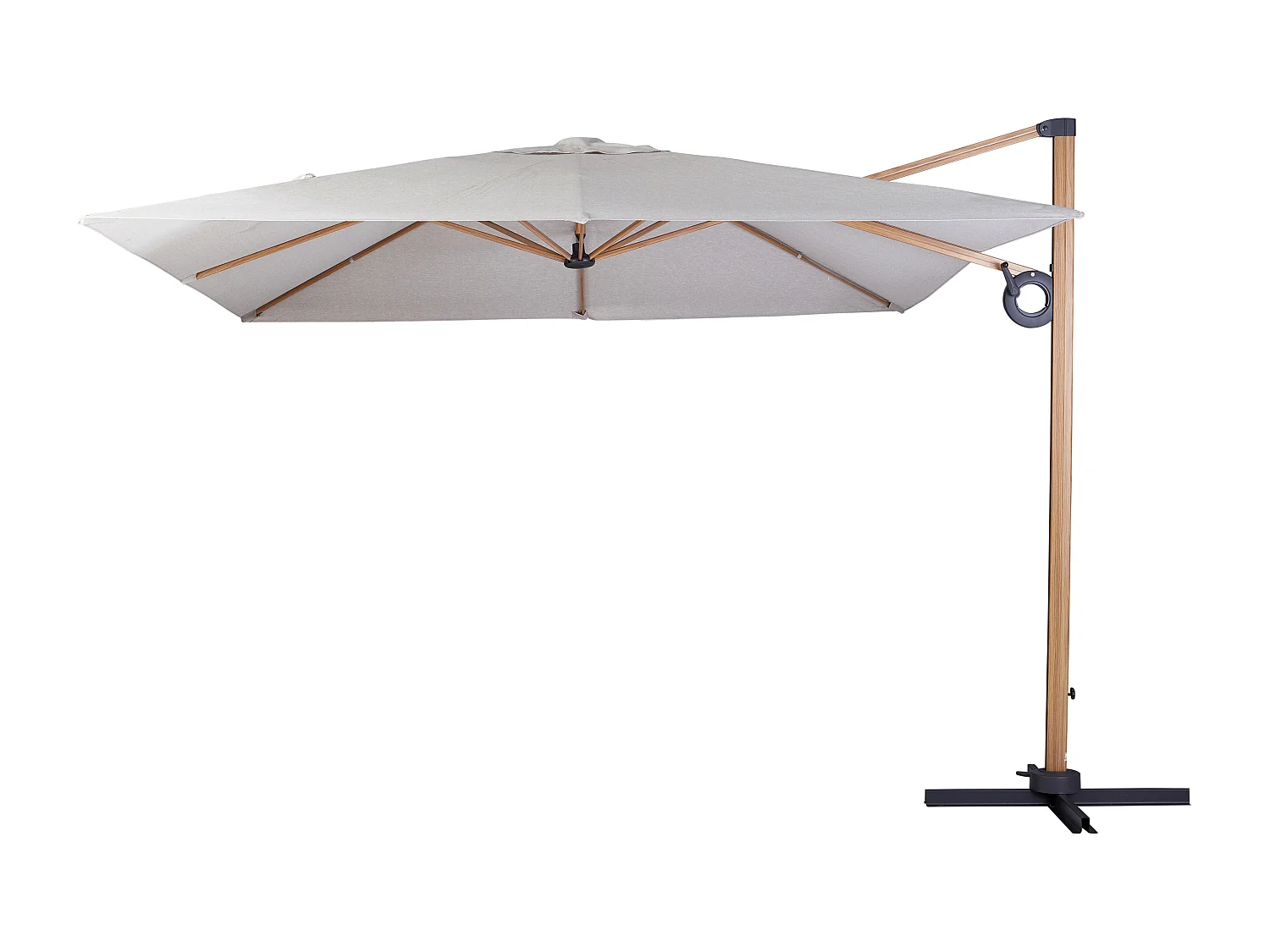 Egon hangende parasol teakhout, beige.
